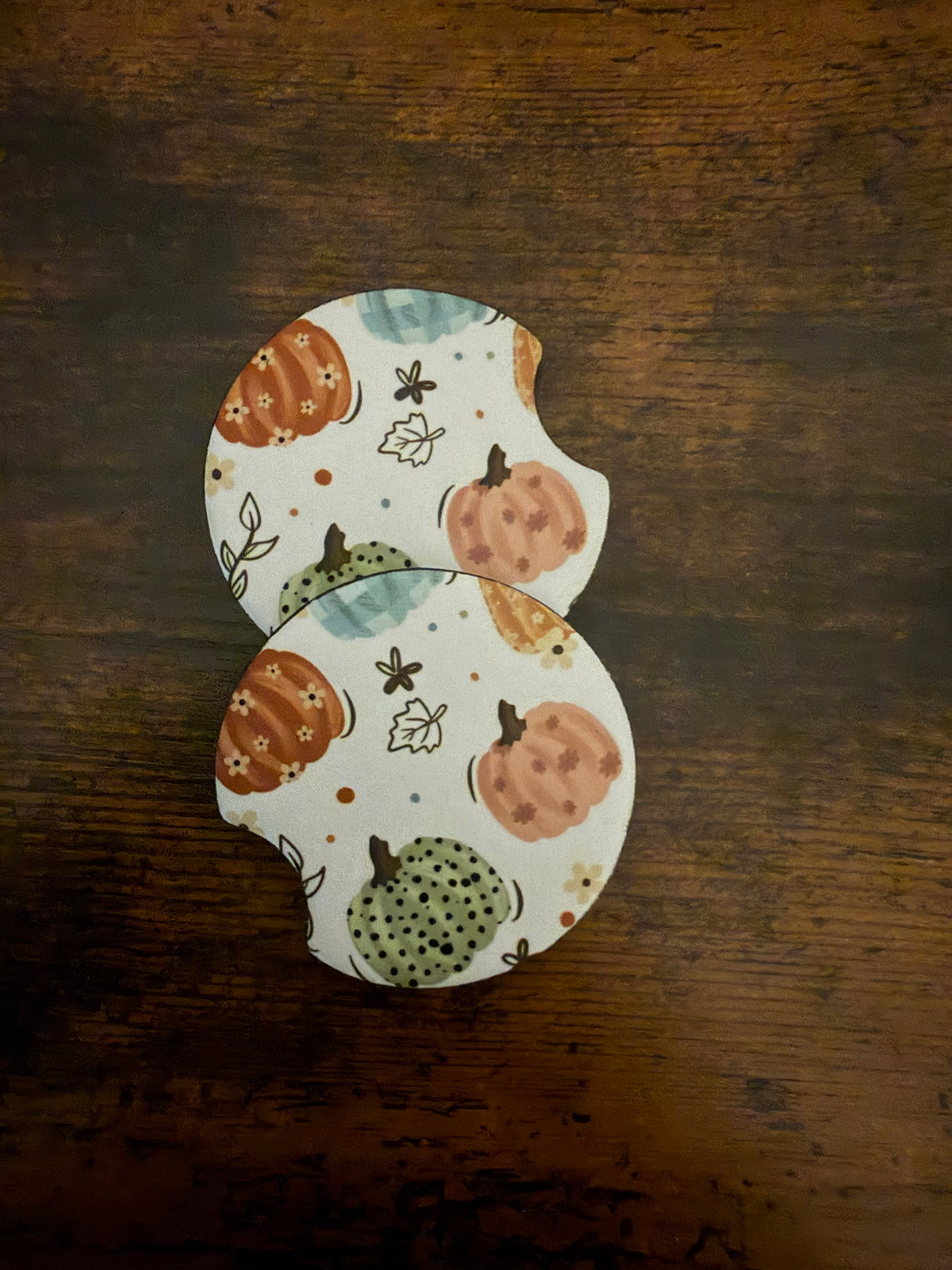 Fall Pumpkins Car Coaster Set
