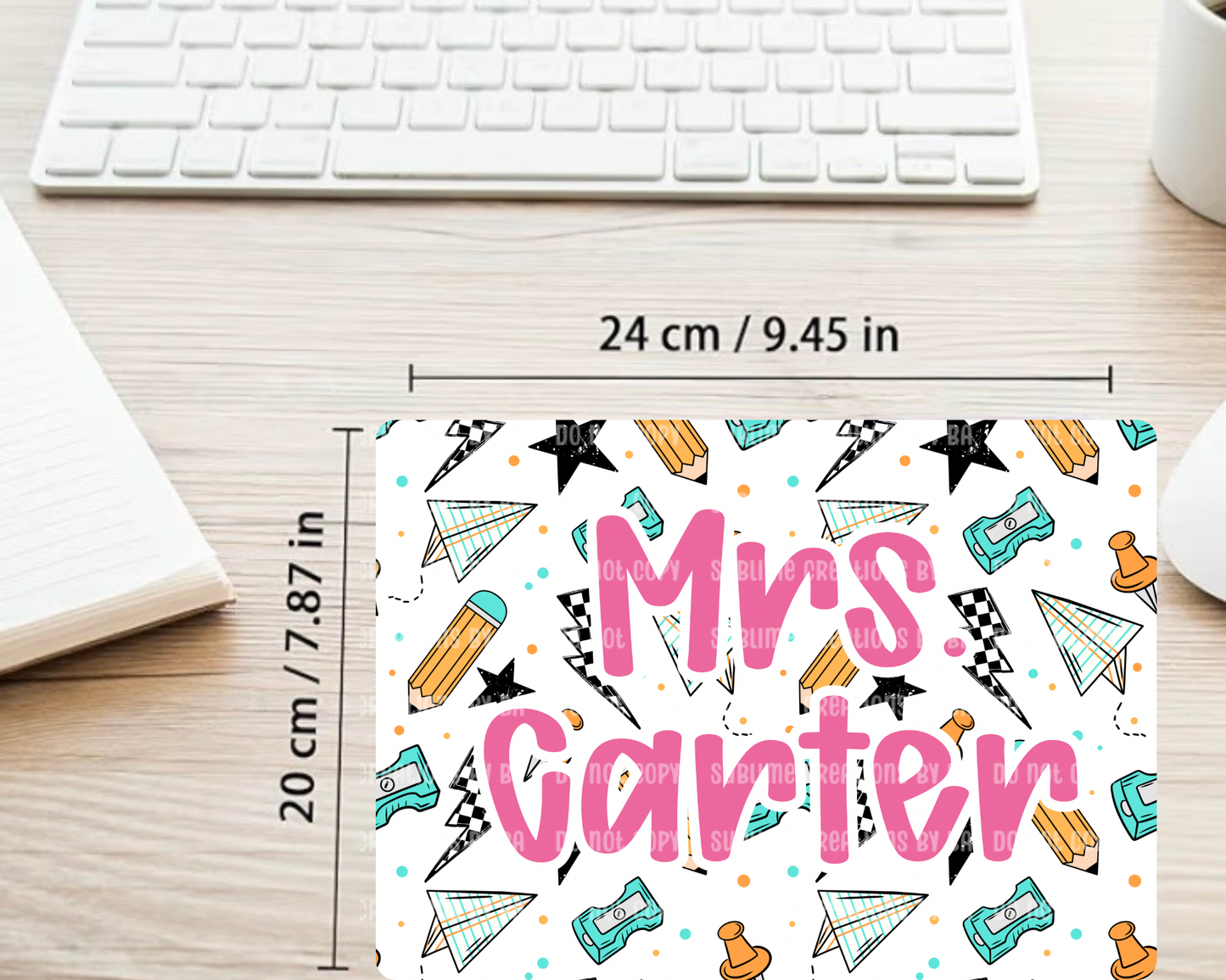 School Girl Personalized Teacher Mouse Pad