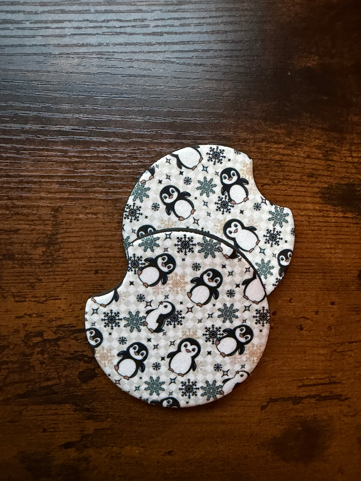 Too Cold Outside Print Car Coaster Set