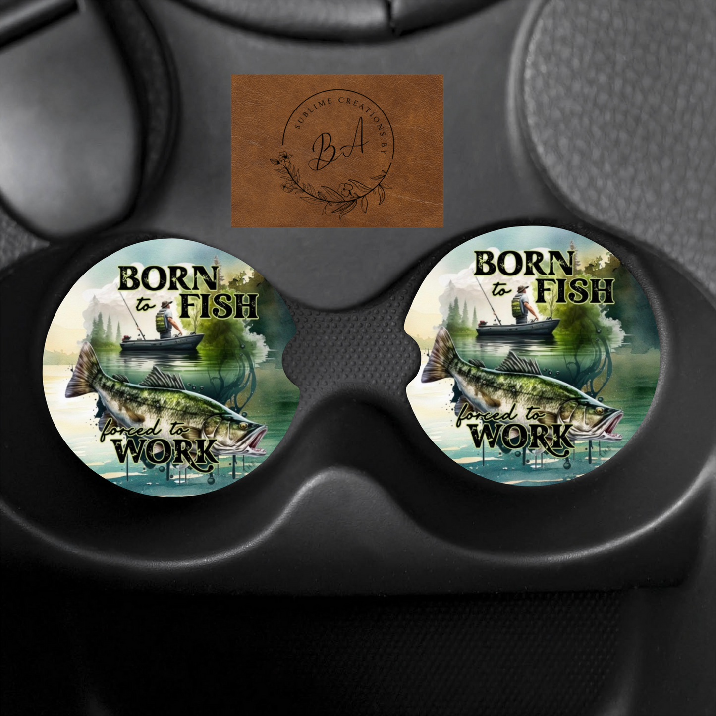 Born to Fish Car Coaster Sets