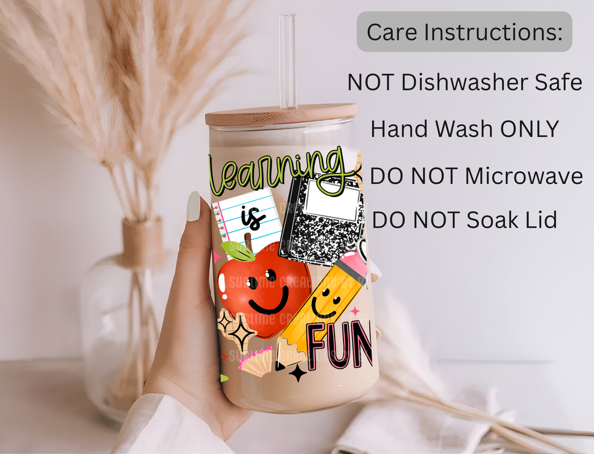 16oz Learning is Fun Libbey Cup