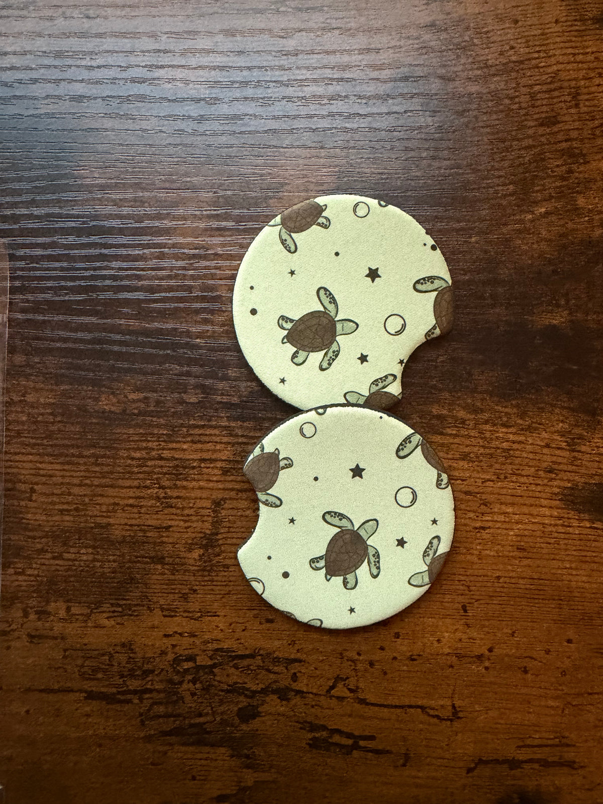 Sea Turtle Seamless Print Car Coaster Set