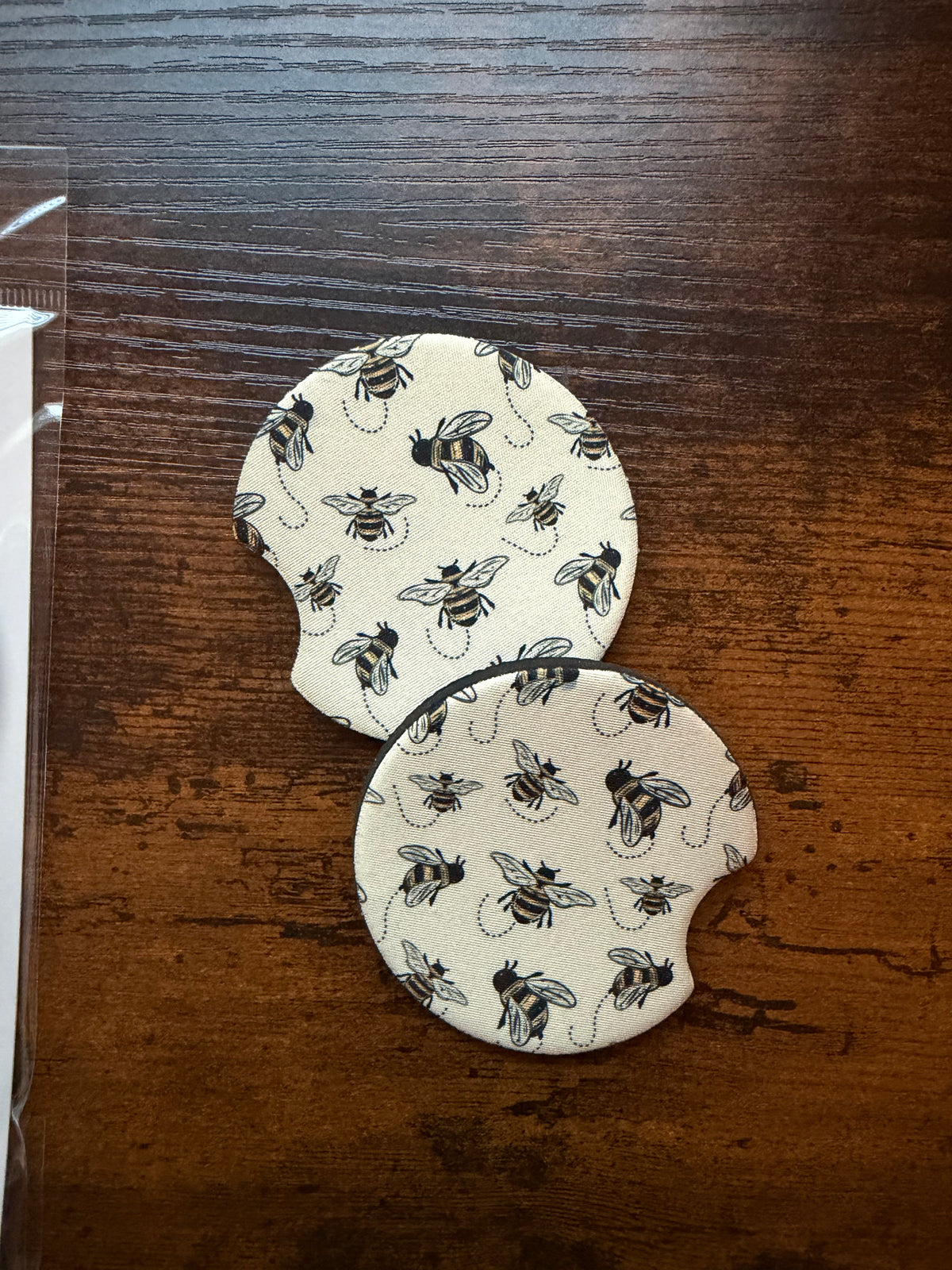Bees Seamless Car Coaster Set