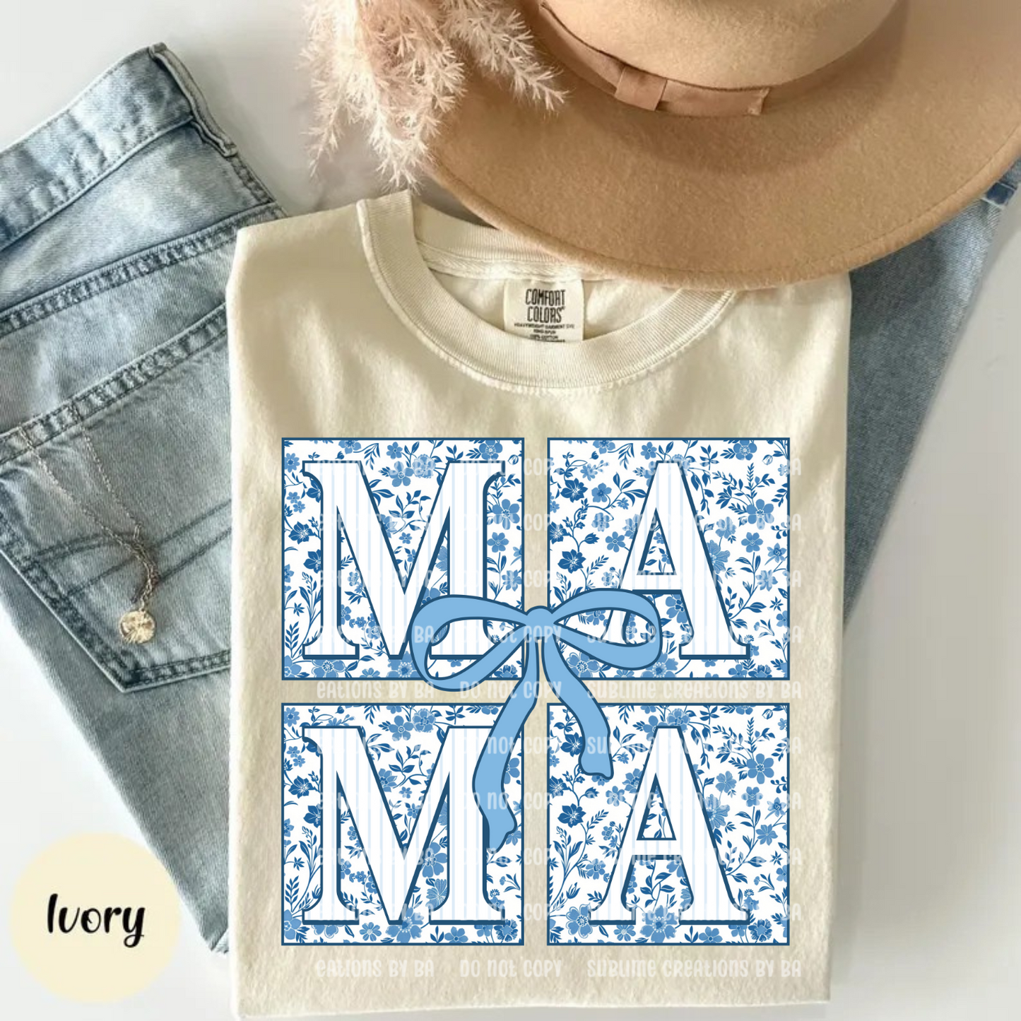 Blue Floral Chinoise Coquette DTF Print