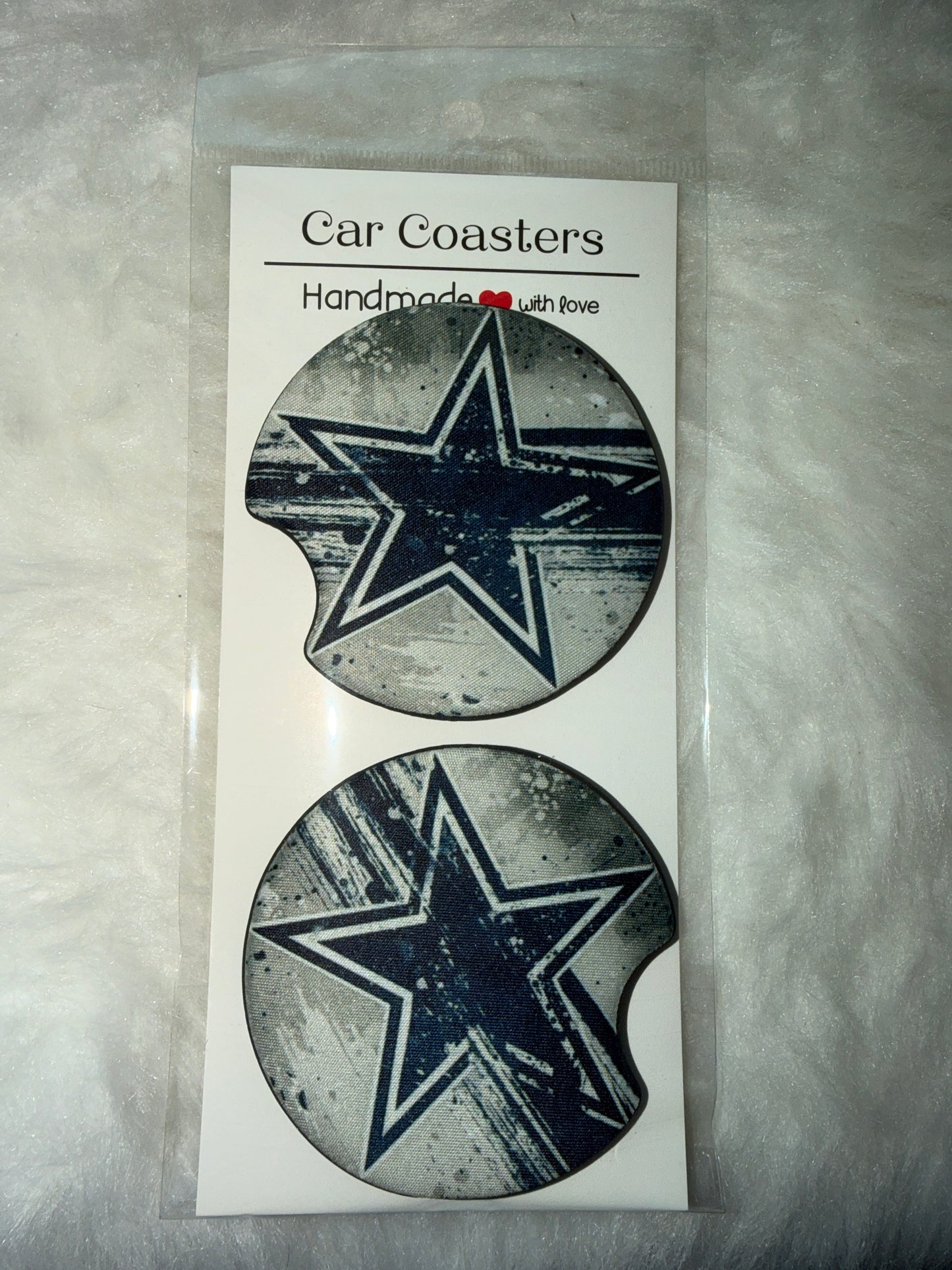 Cowboys Print Car Coaster Set