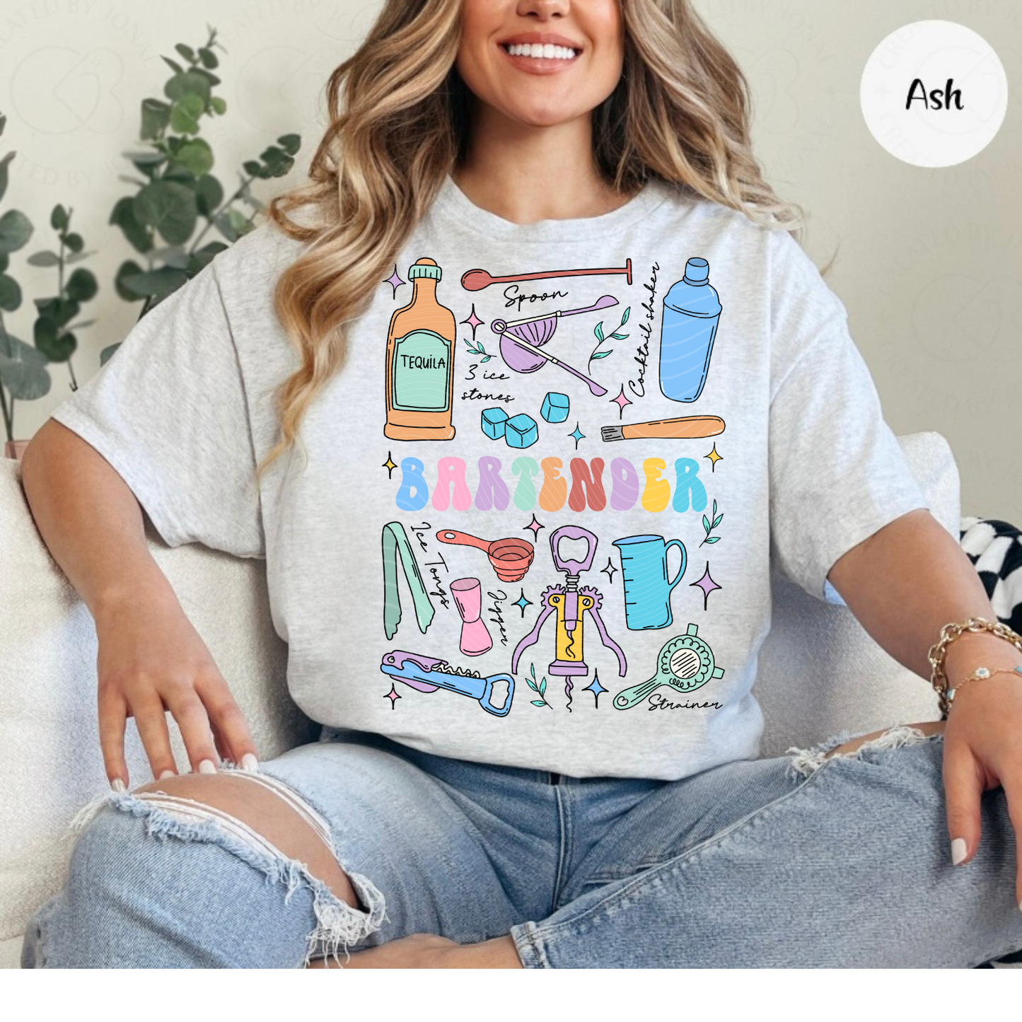 Bartender Doodle Occupational Tee