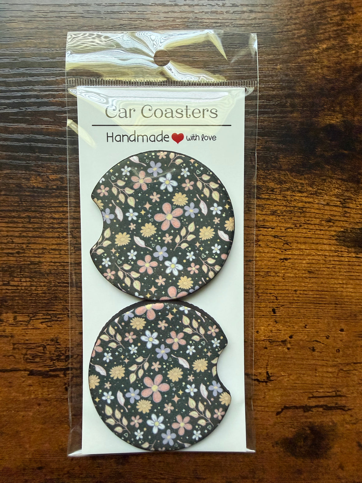 Colorful Florals Seamless Print Car Coaster Sets
