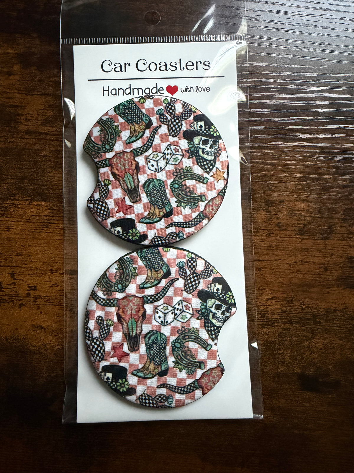 Neon Edgy Western Seamless Car Coaster Sets