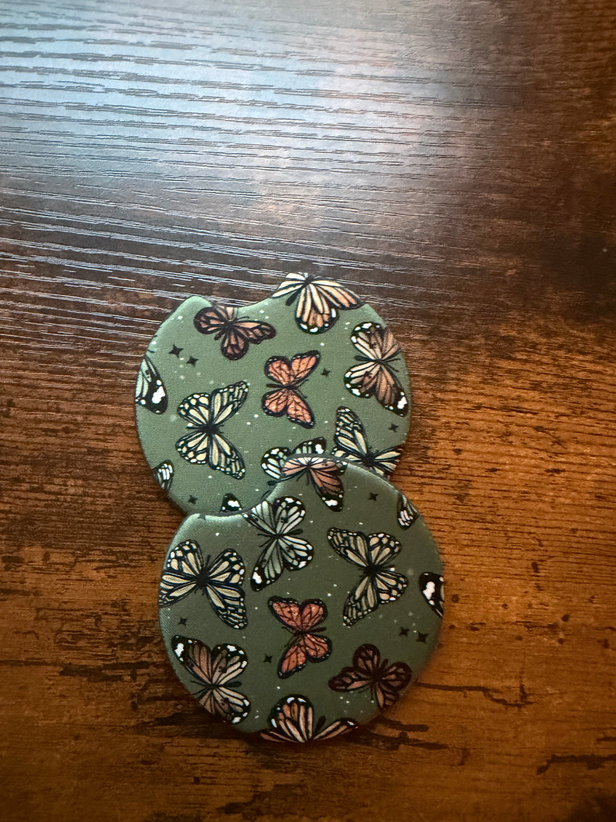 Flying Butterflies Print Car Coaster Set