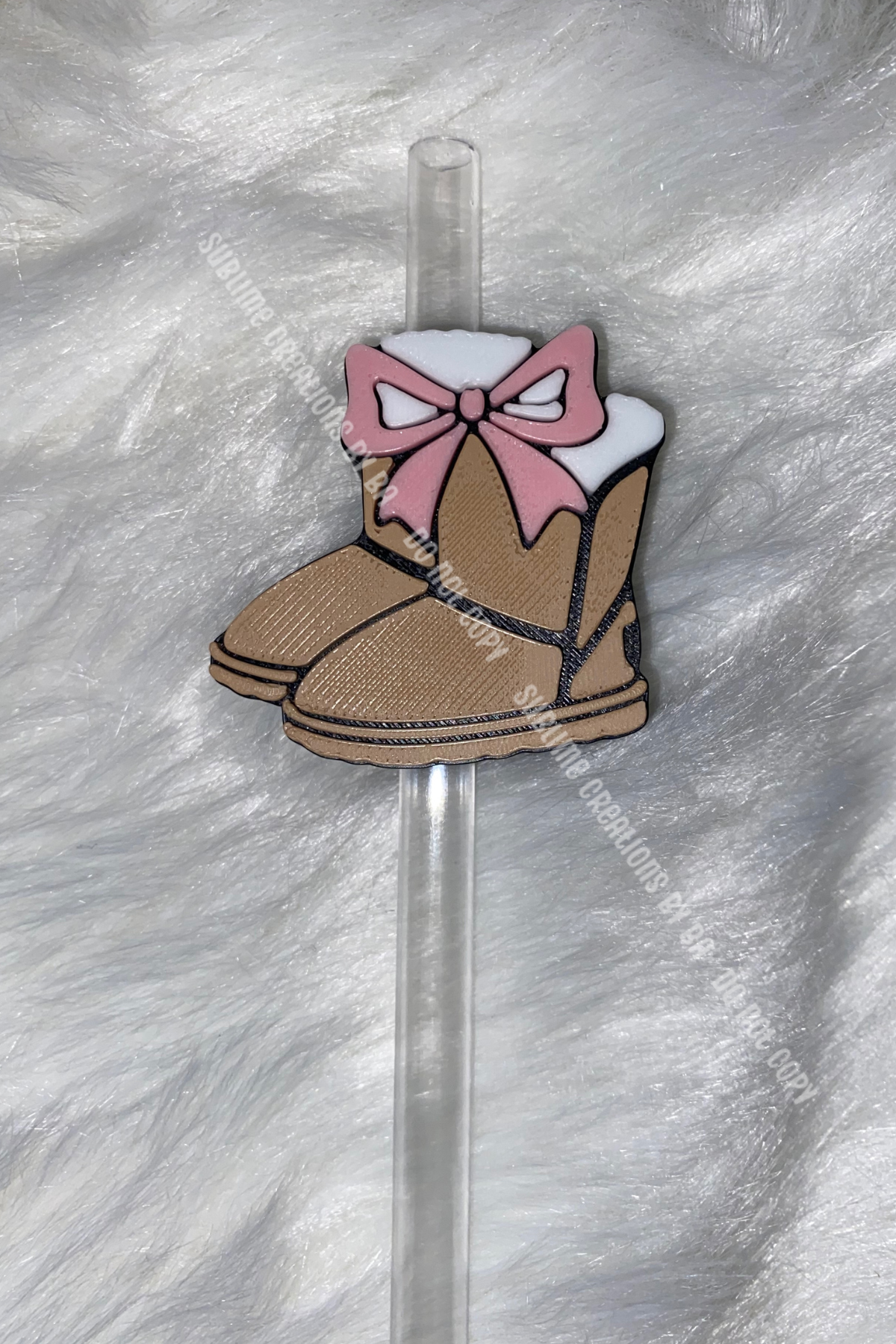 Boots 3D Straw Topper