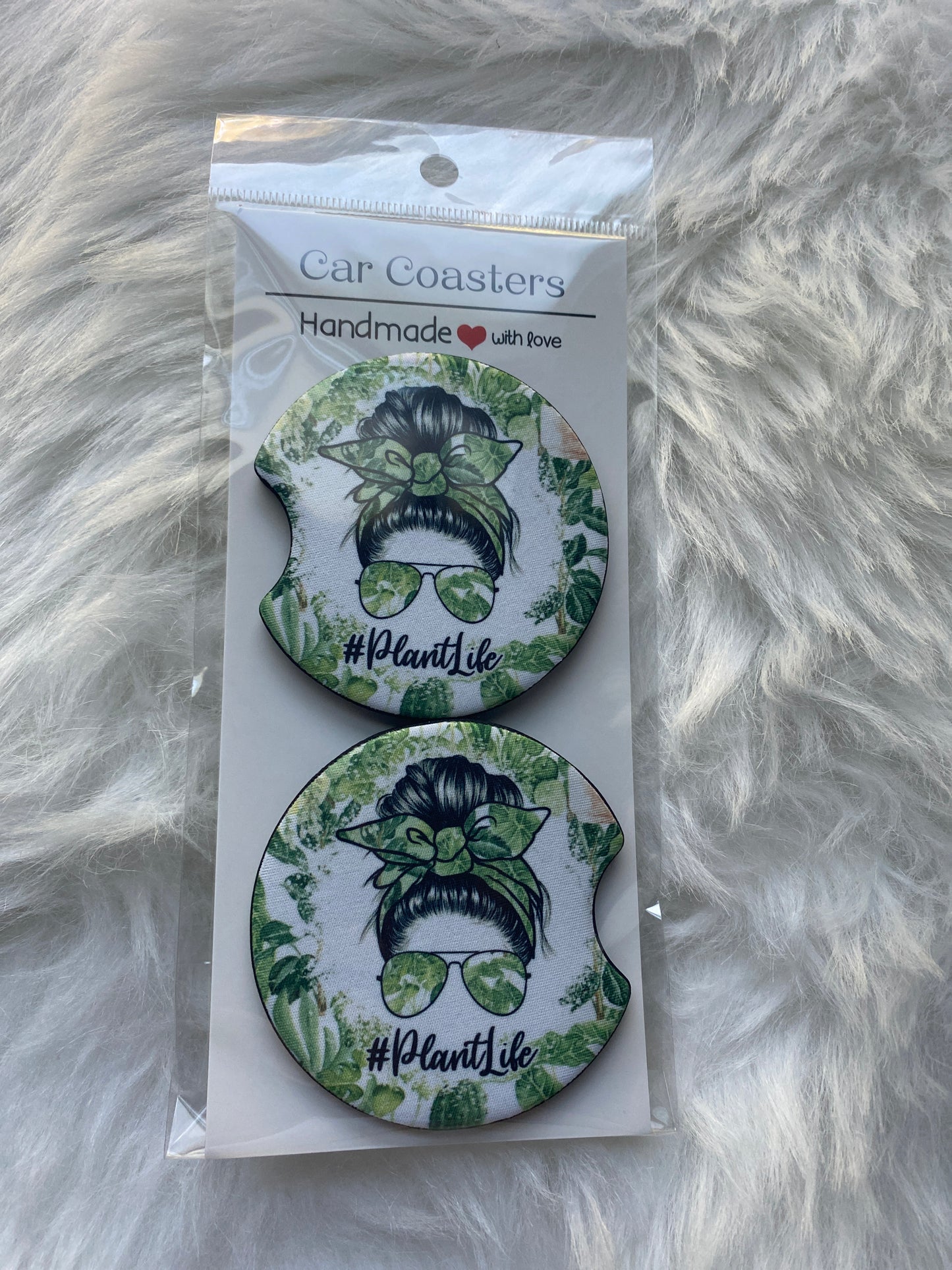 #PlantLife Print Car Coaster Set
