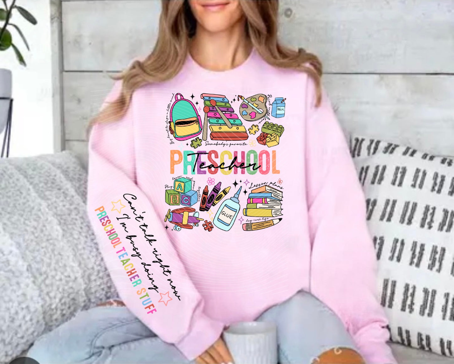 Preschool Teacher Doodle Occupational Sweatshirt