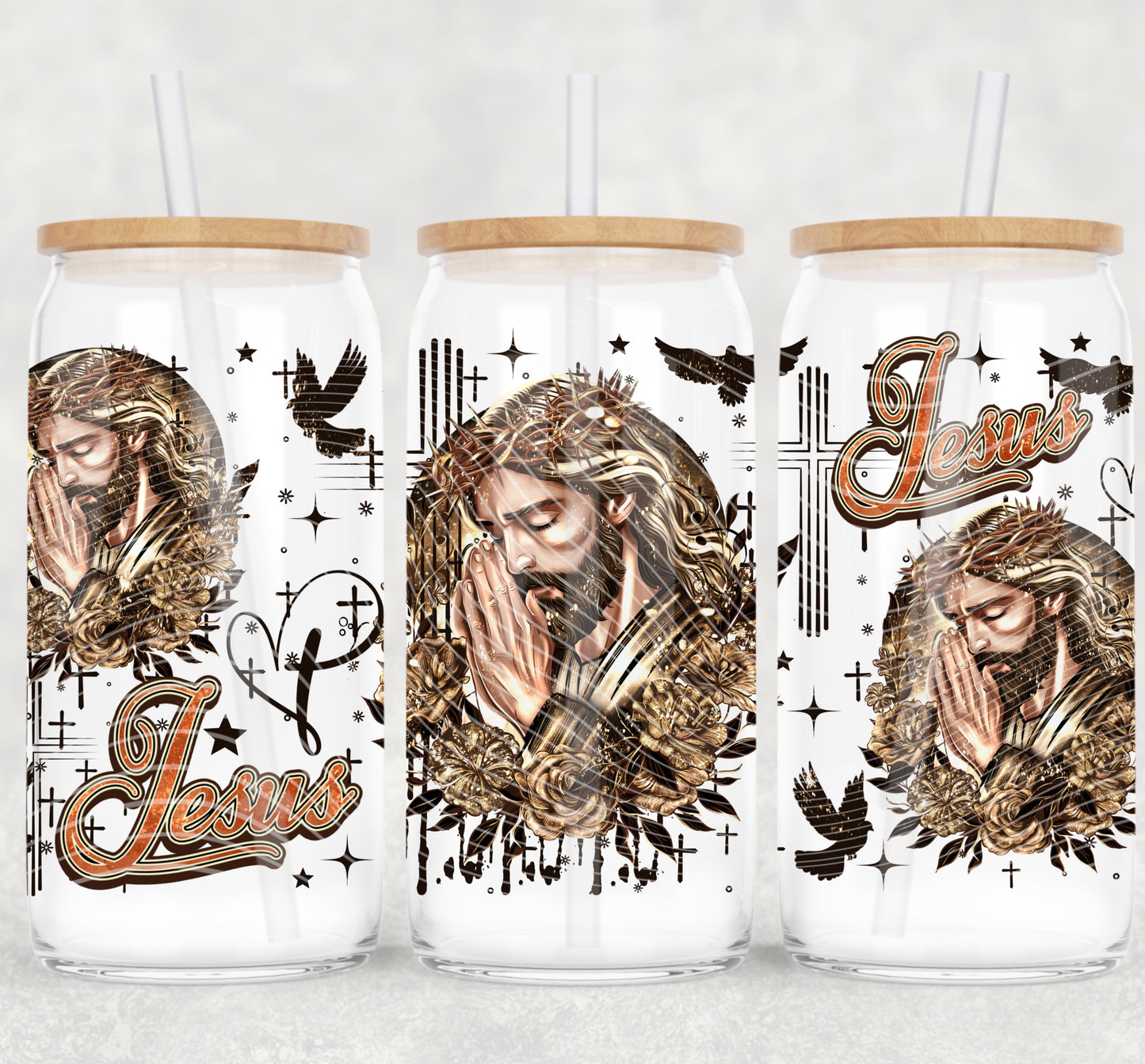 16oz Praying Frosted Libbey Cup#325