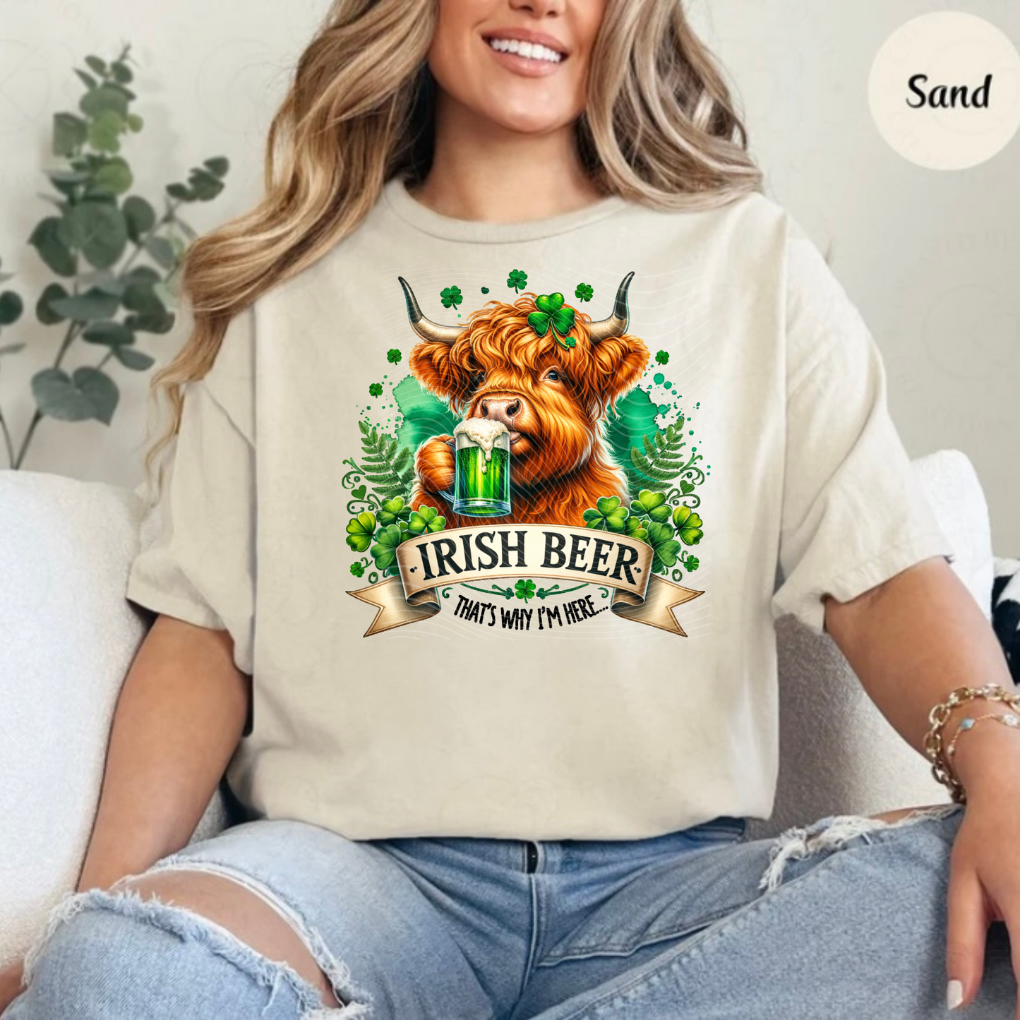 Highland Cow Irish Beer Tee