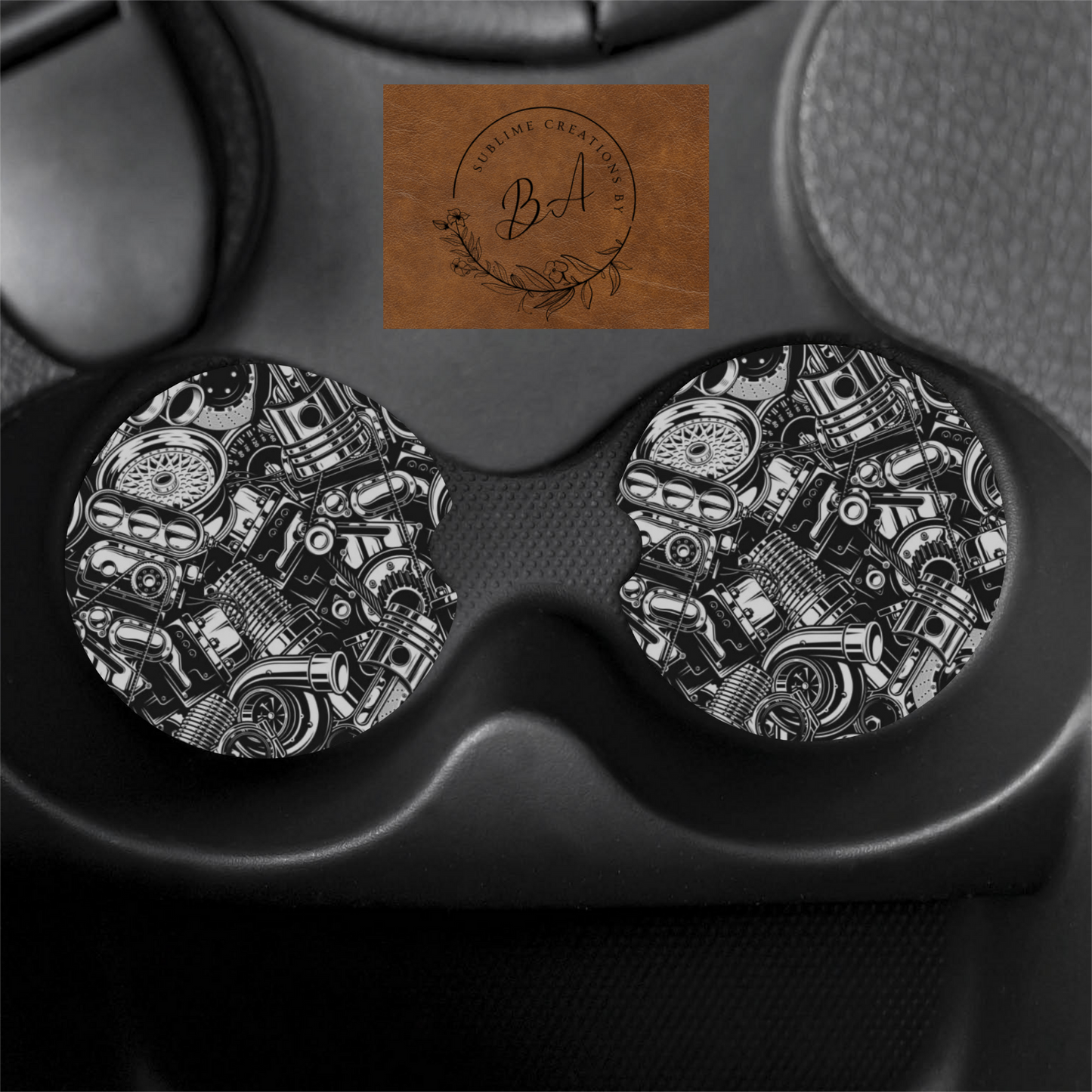 Mechanic Print Car Coaster Set