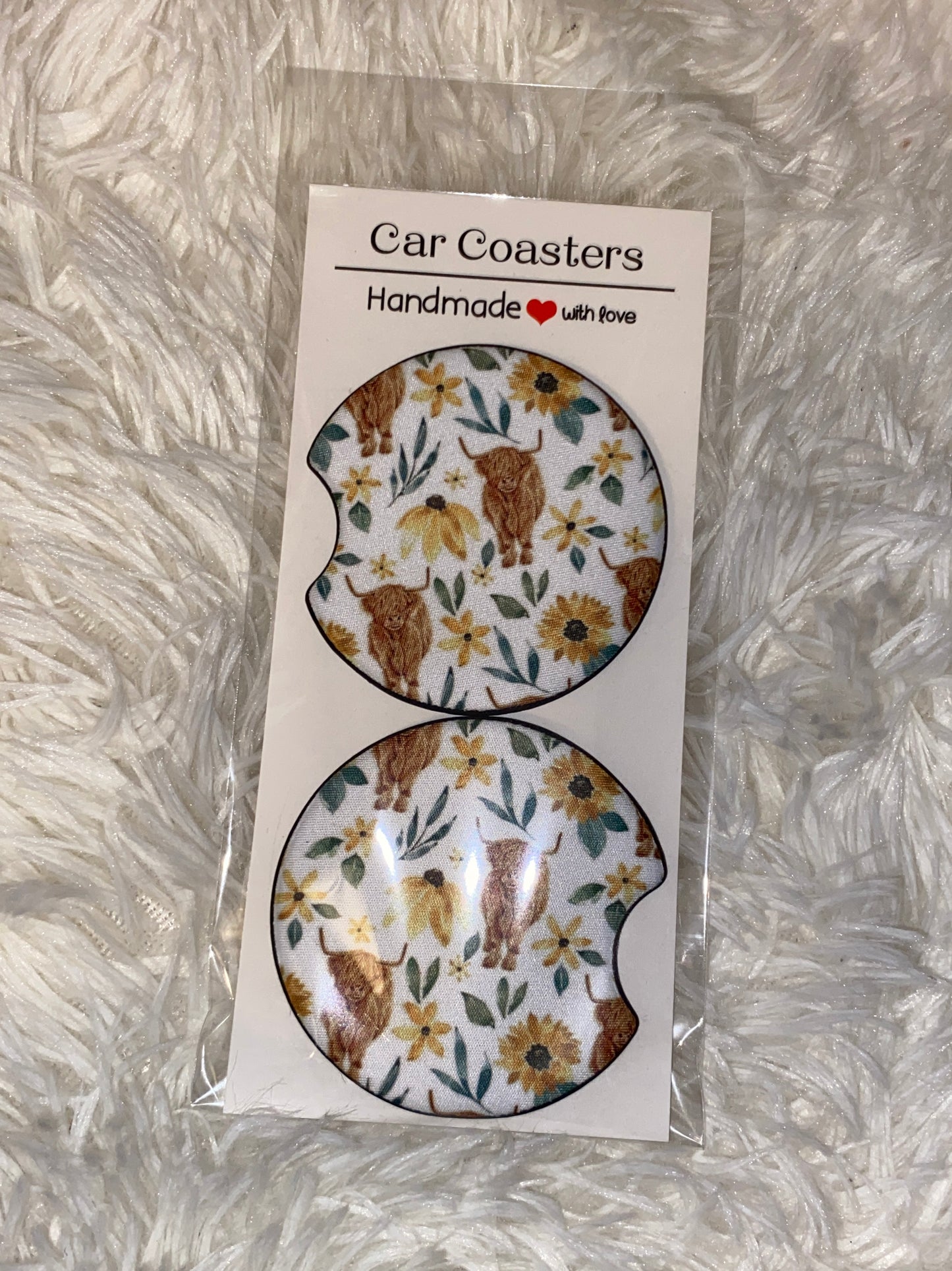 Hyland Sunflower Print Car Coaster