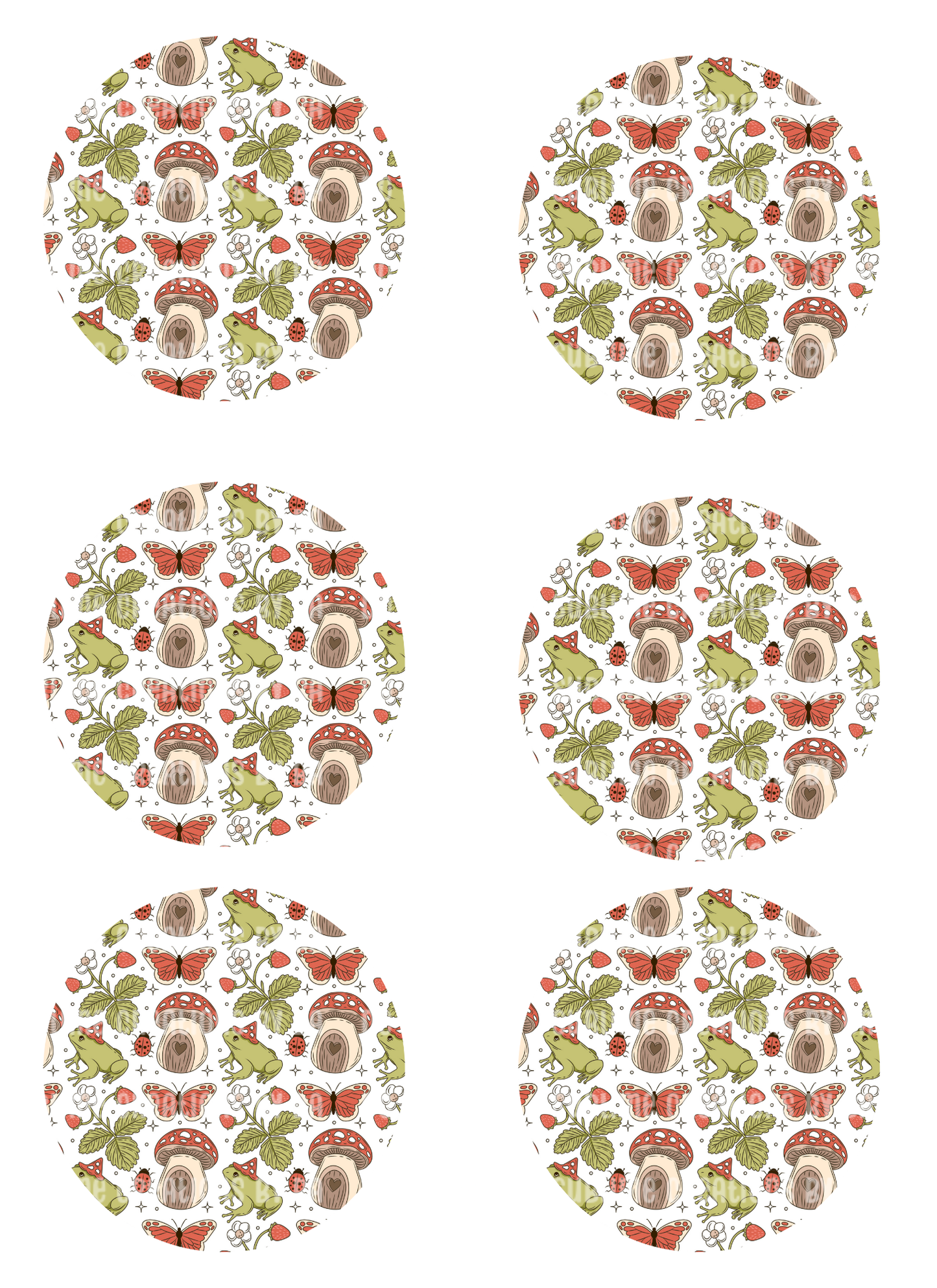 Frog Mushroom Sublimation Transfer Sheet