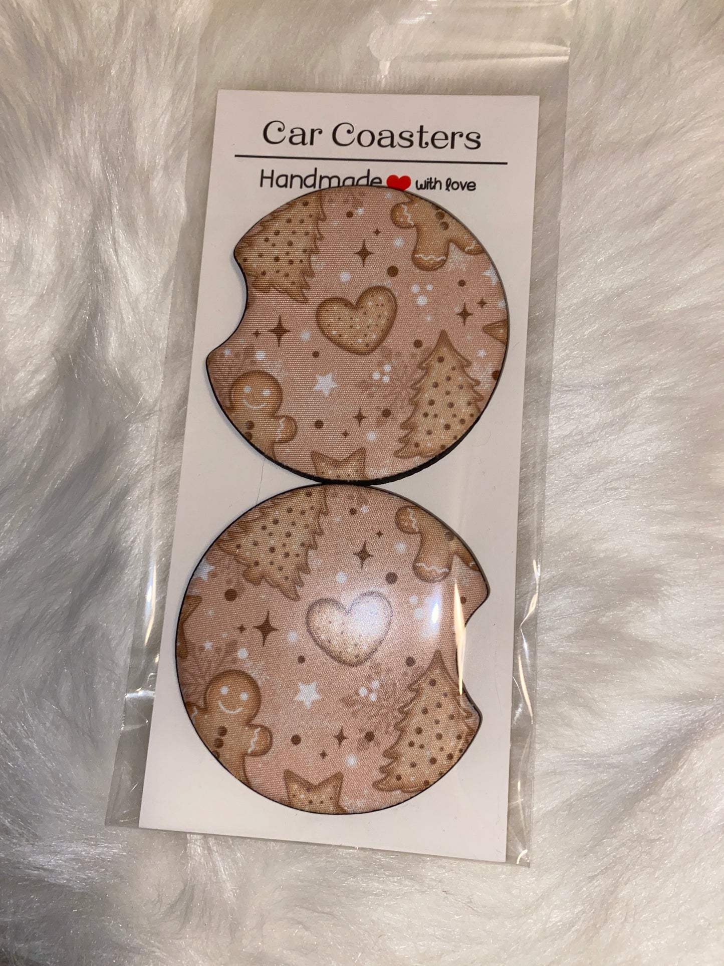 Christmas Cookie Print Car Coaster Set