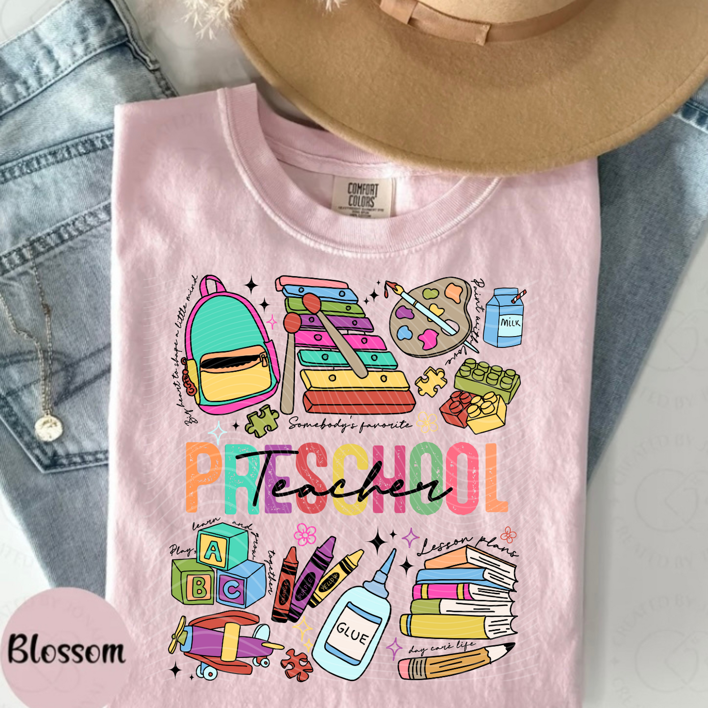 Preschool Teacher Doodle Occupational CC Tee
