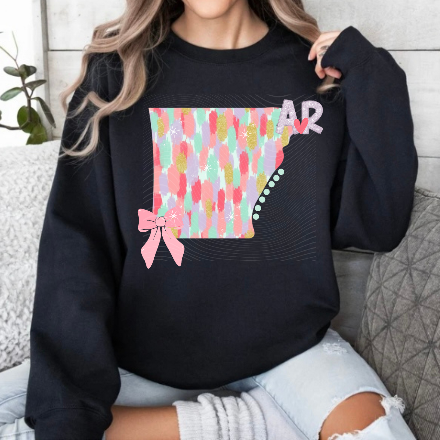 AR State Pastel Brushstroke Sweatshirt