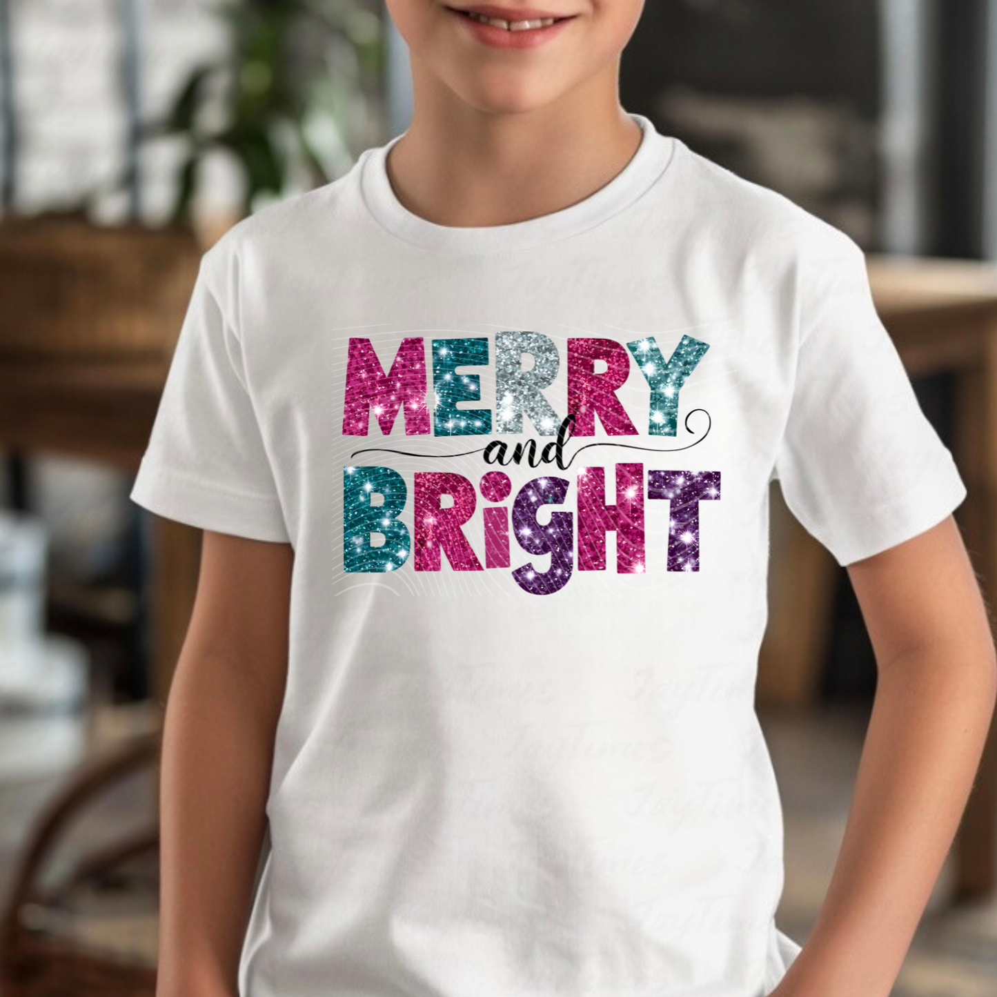 Merry & Bright Sequin DTF Print Only
