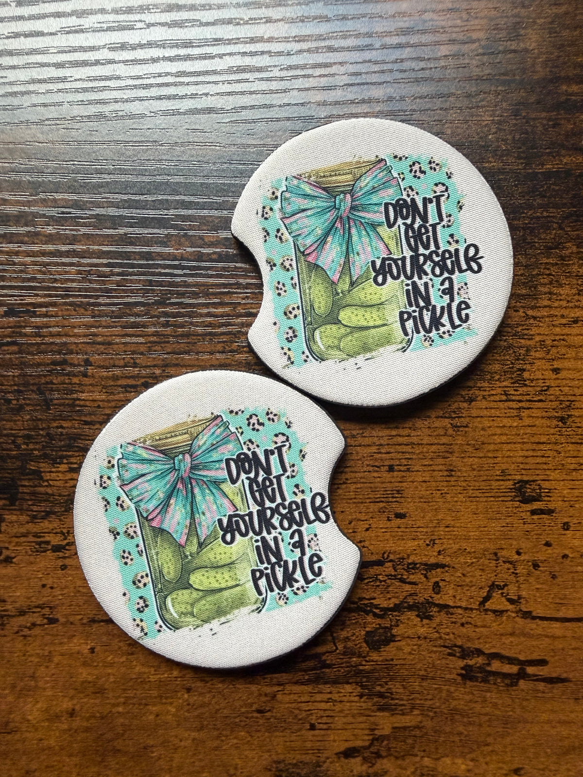 Don’t Get Yourself In a Pickle Car Coaster Sets