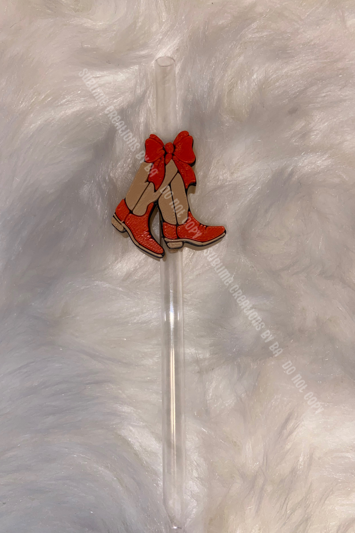 Boots Bow 3D Straw Topper