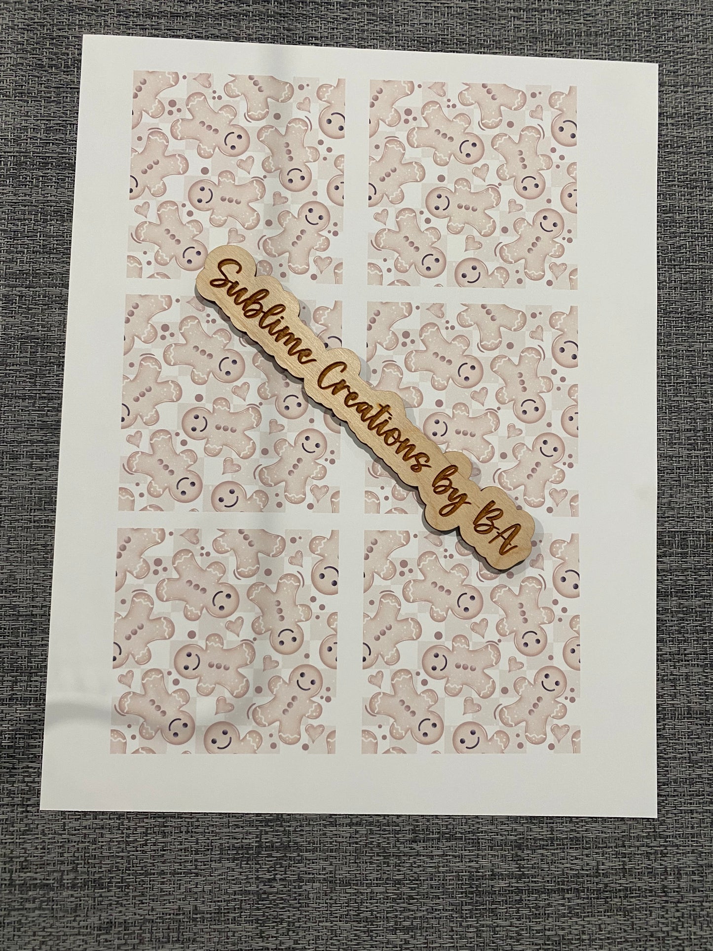 Gingerbread Heart Sublimation Transfer Sheet