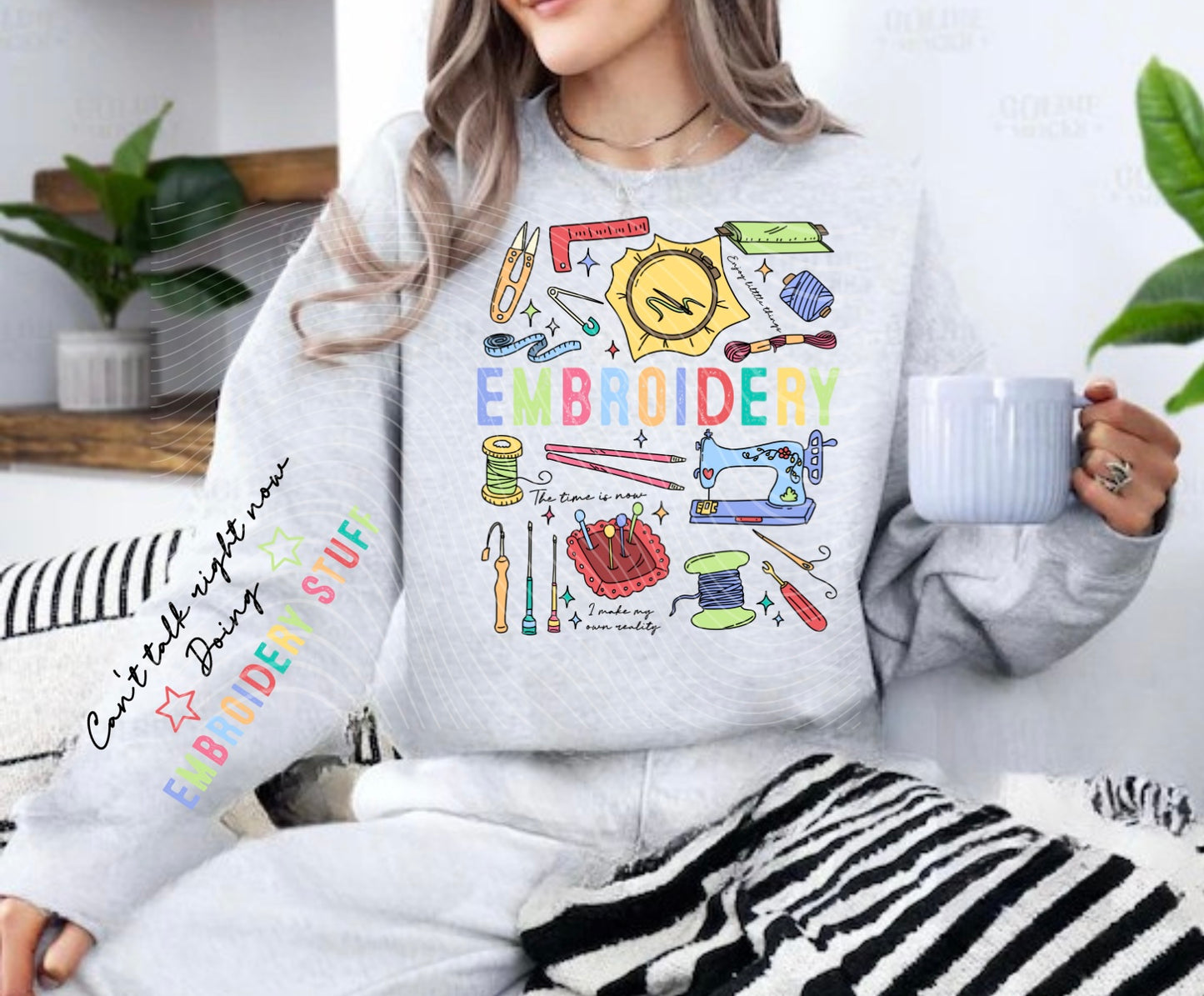 Embroidery Doodle Occupational Sweatshirt