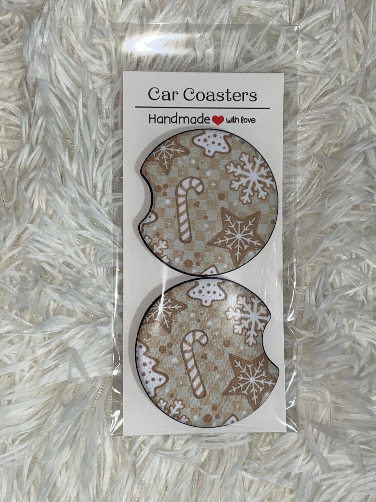 Cozy Season Print Car Coaster Set