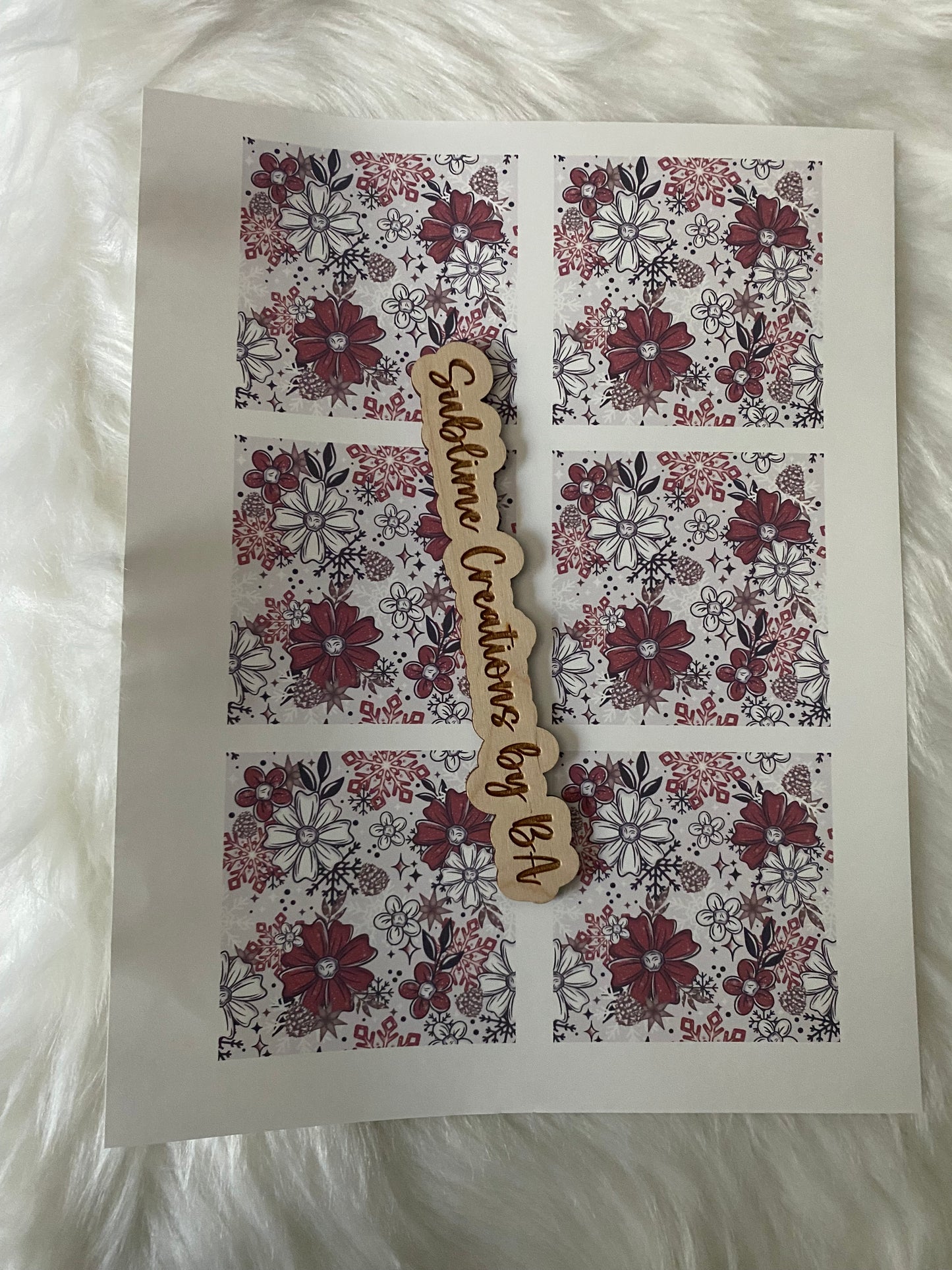 Christmas Floral Sublimation Transfer Sheet