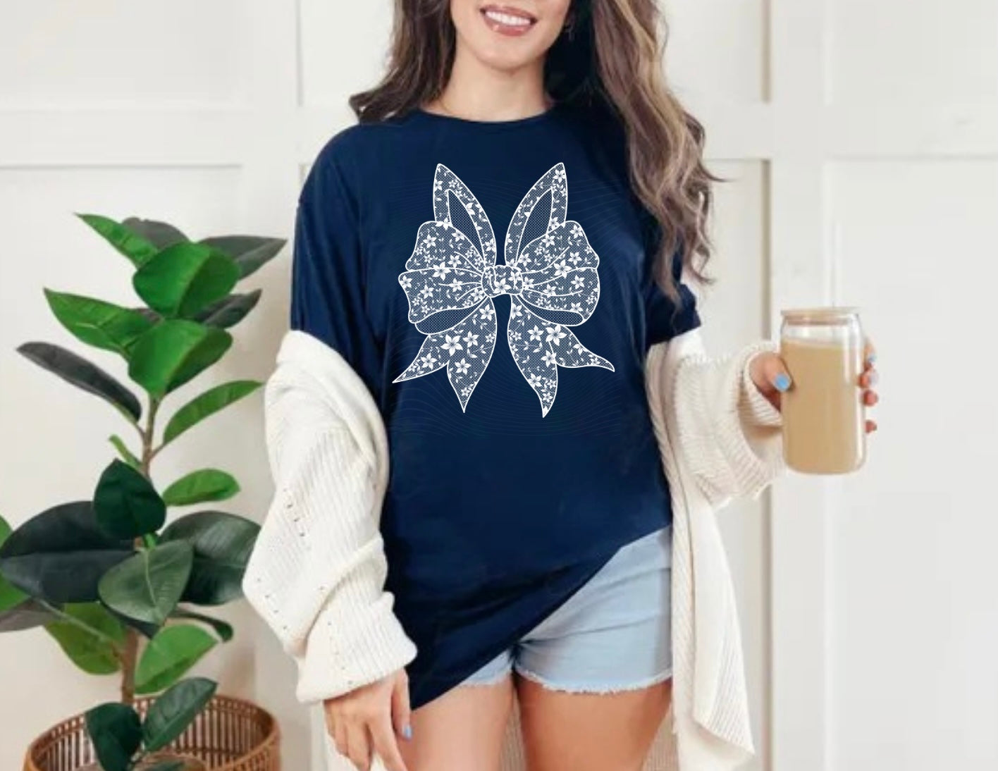 Lace Coquette Bow Tee