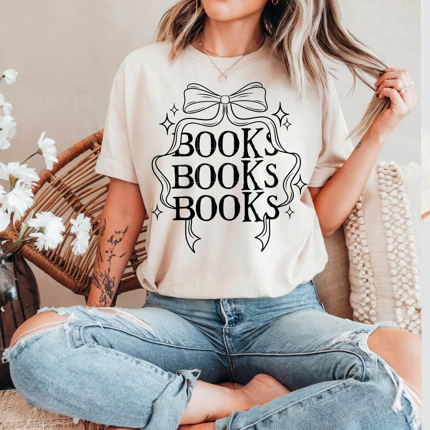Books and Bow DTF Print