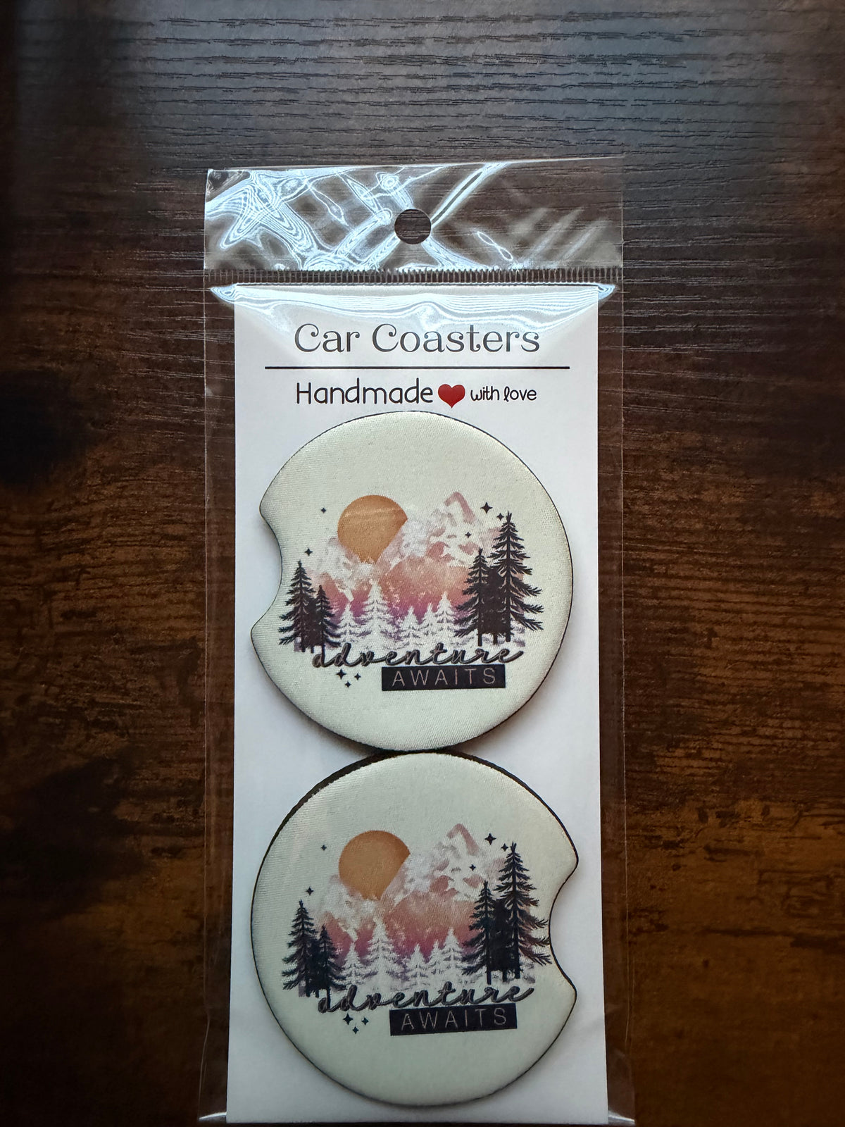 Adventure Awaits Print Car Coaster Set