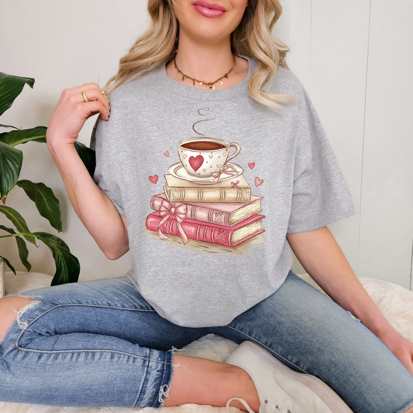 Valentine Book & Coffee Tee