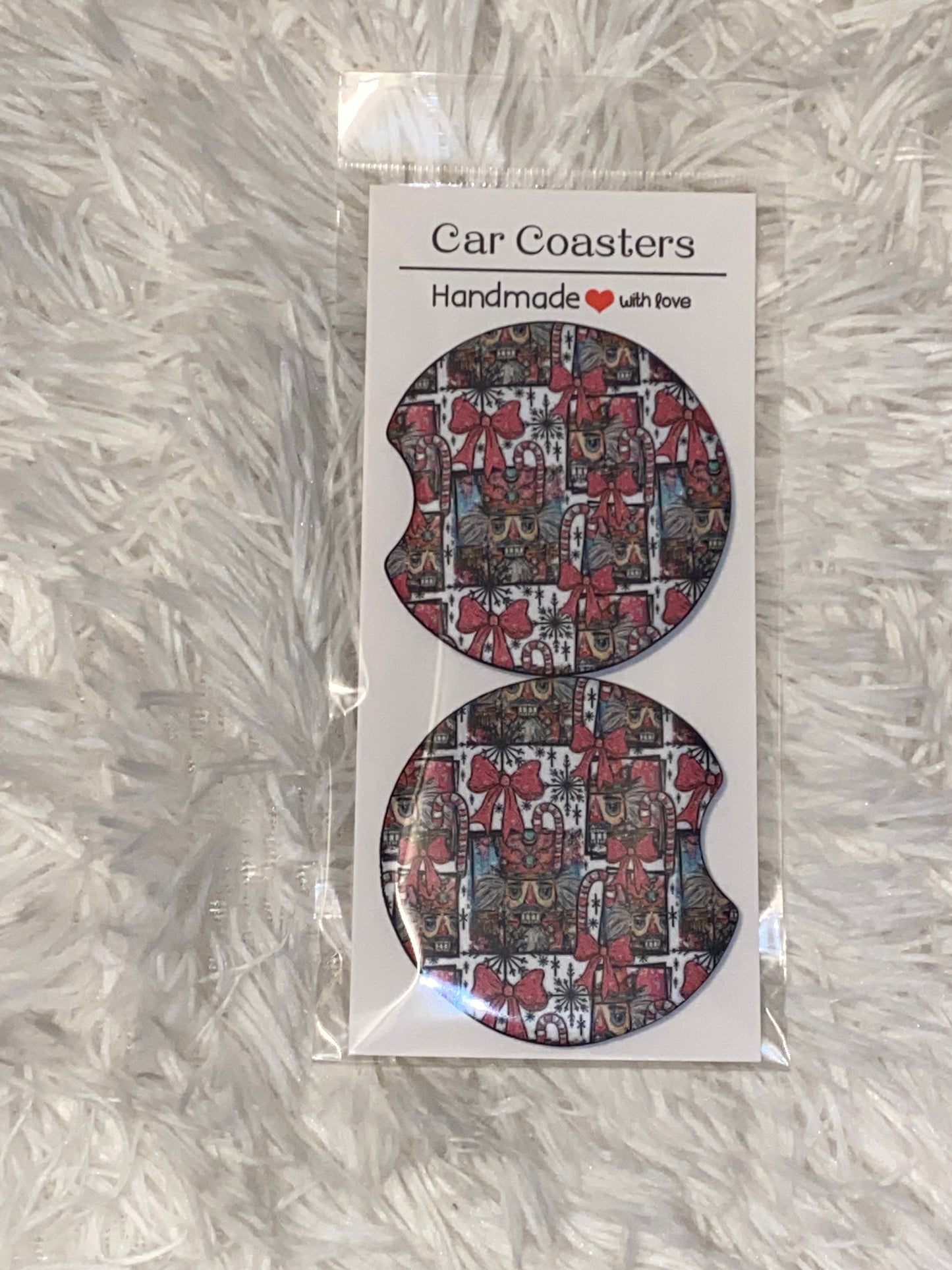 Nutcracker Print Car Coaster Set