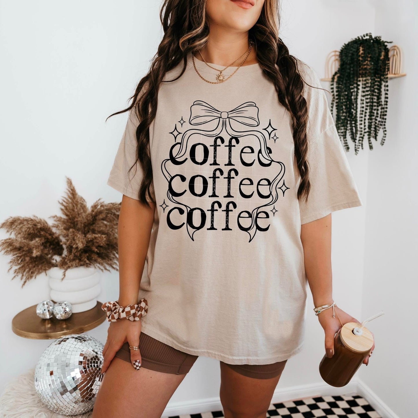 Coffee and Bows DTF Print