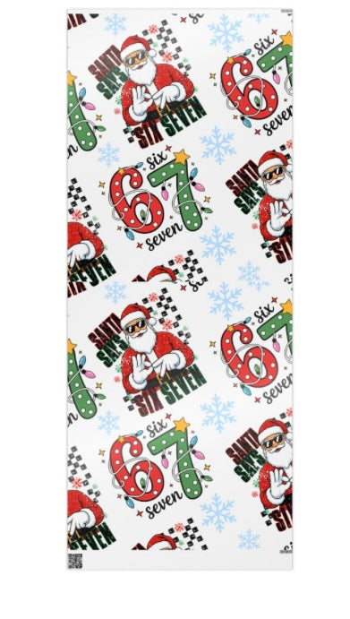 Santa & Number 67 Festive Wrapping Paper