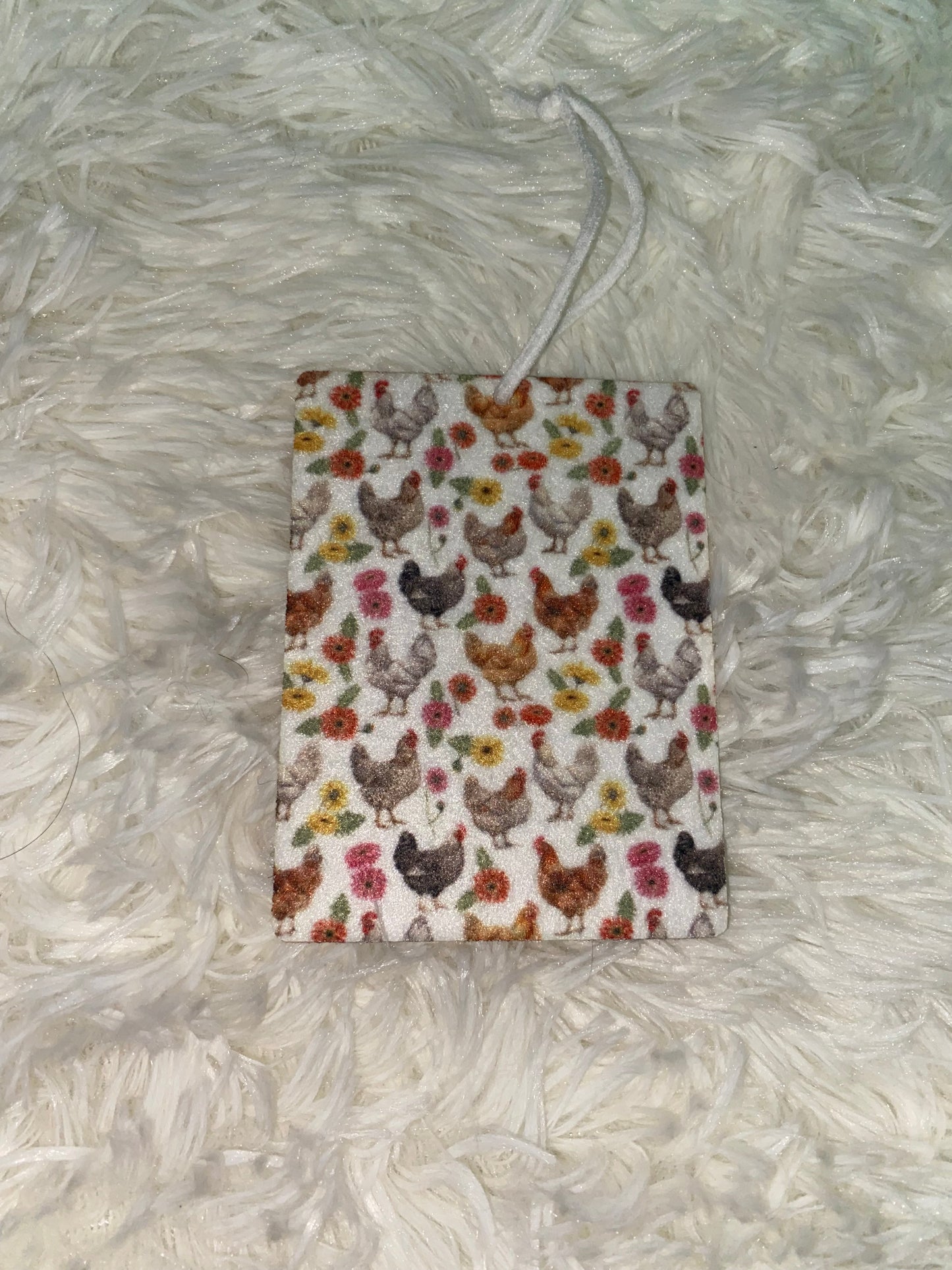 Floral Chicken Pattern Felt Freshie