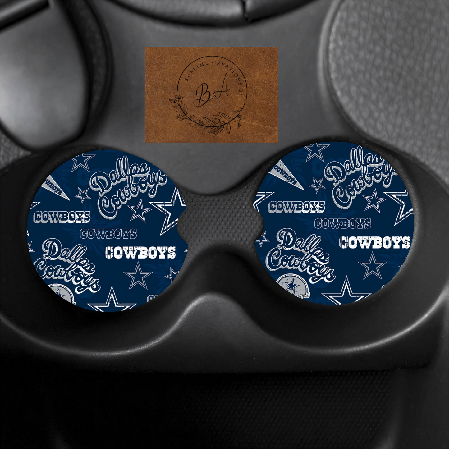 Cowboys Print Car Coaster Set