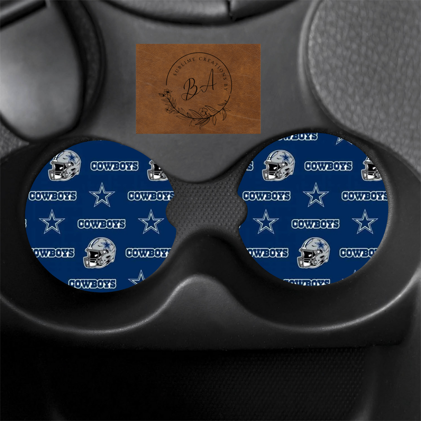 Cowboys Print Car Coaster Set