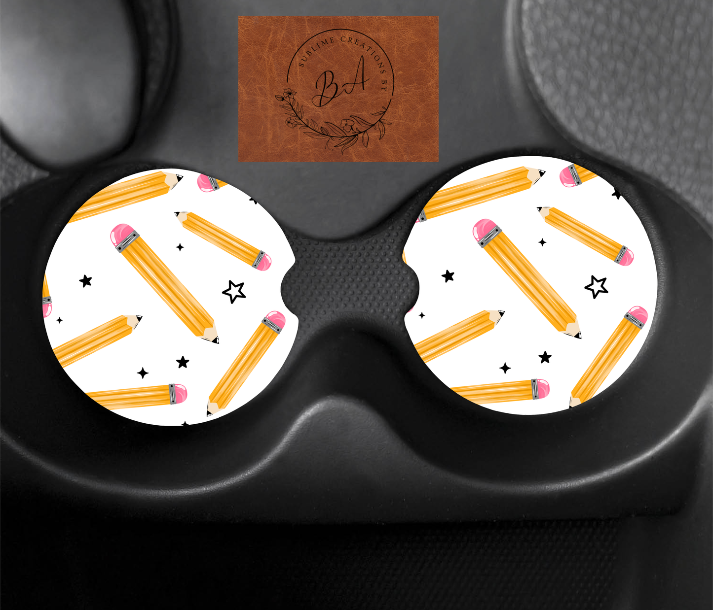 Pencil Seamless Car Coaster Set