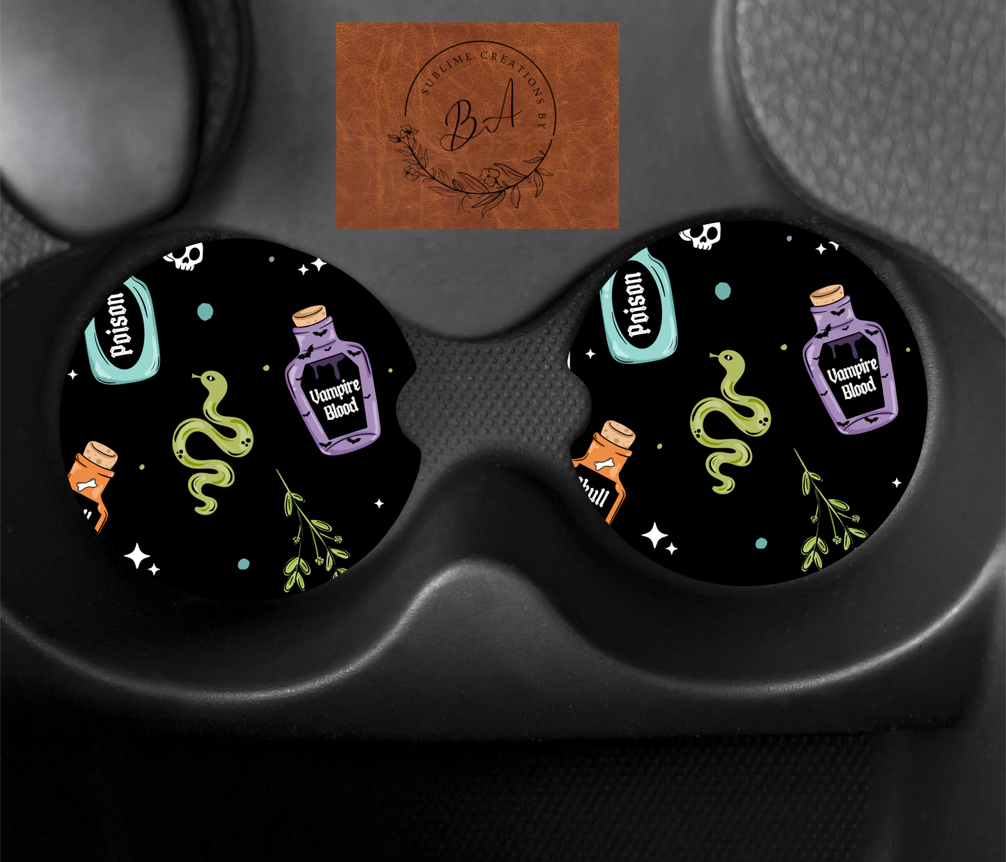 Salem Apothecary Seamless Car Coaster Set