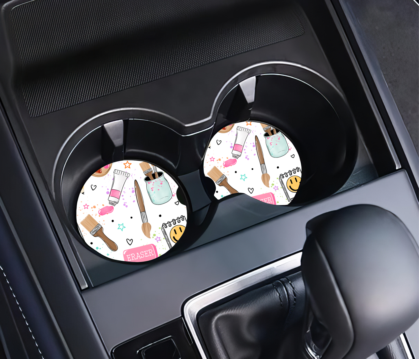 Art Teacher Print Car Coaster Set