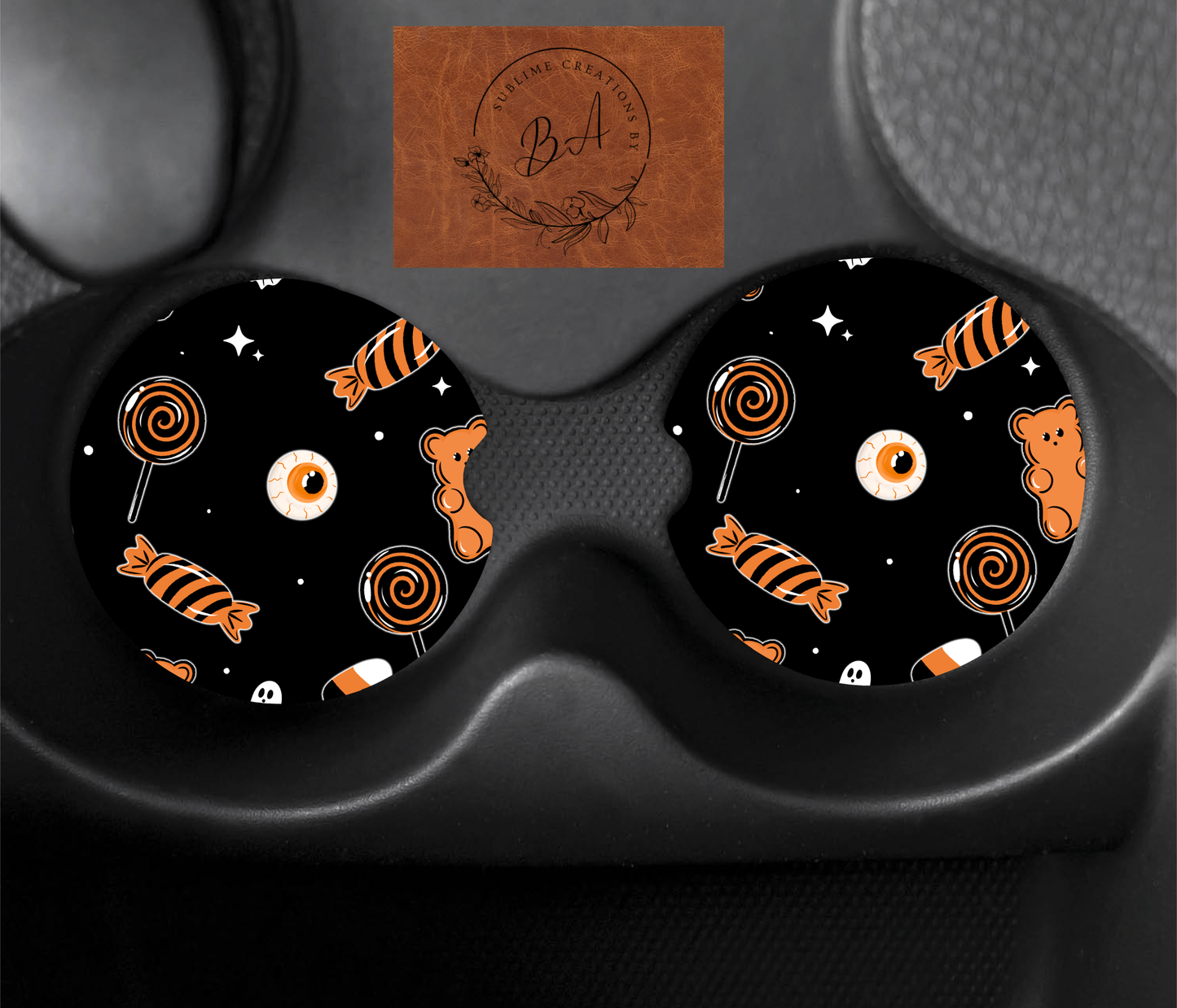 Trick or Treat Seamless Car Coaster Set