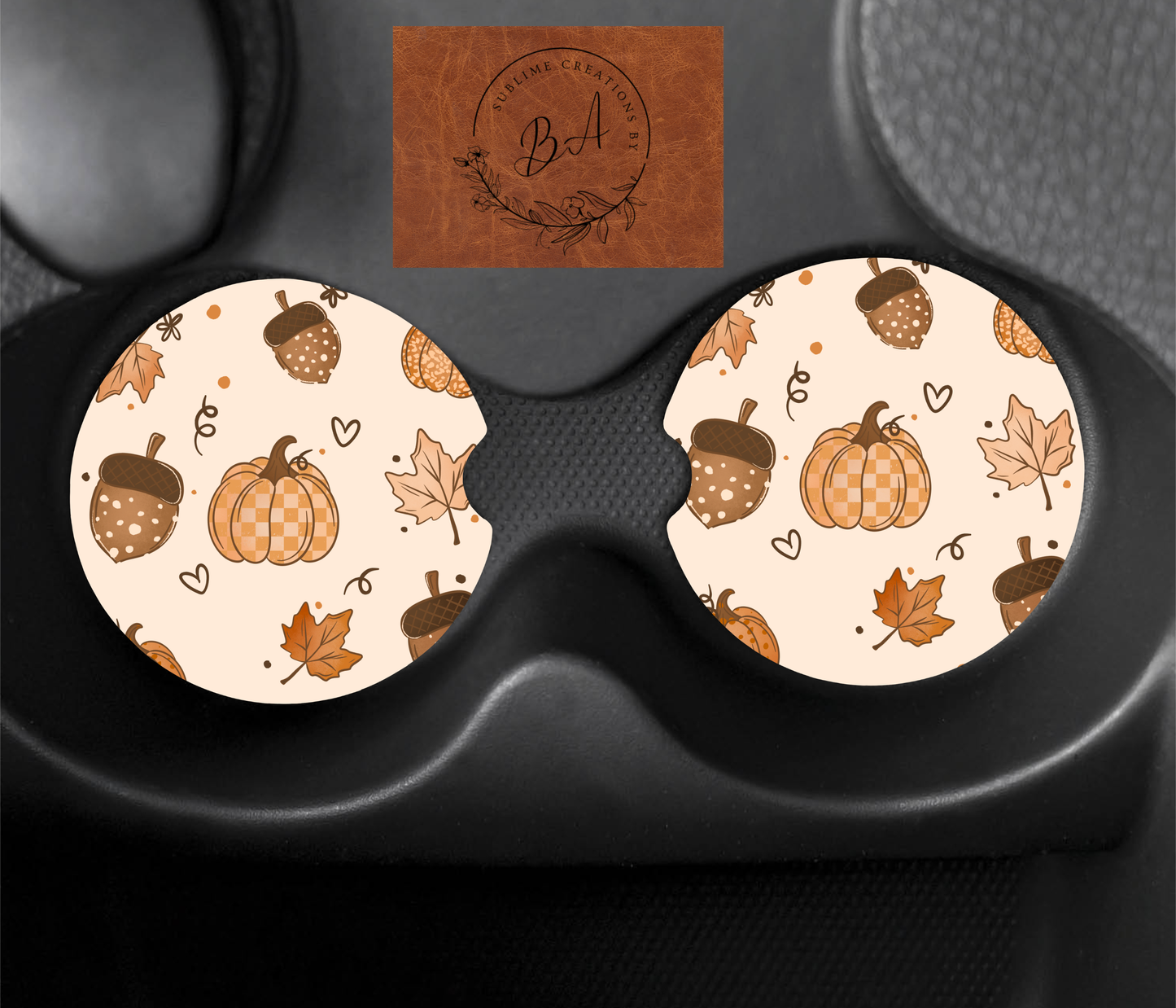 Fall Things Seamless Car Coaster Sets