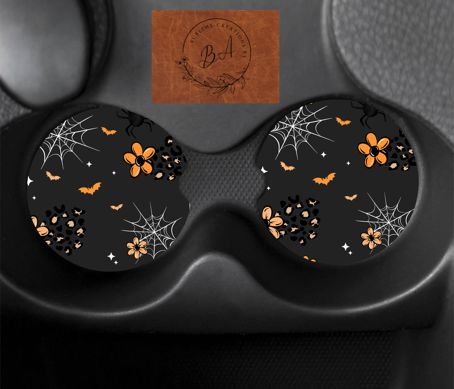 Heart Belongs to Halloween Seamless Car Coaster Sets