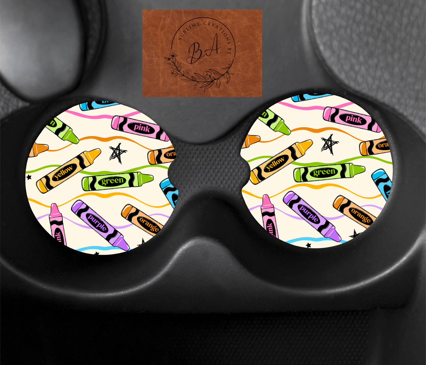 Crayon Seamless Car Coaster Set
