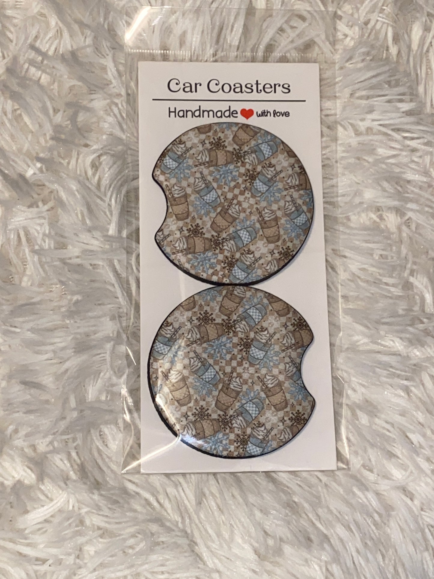 Frappuccino Print Car Coaster Set