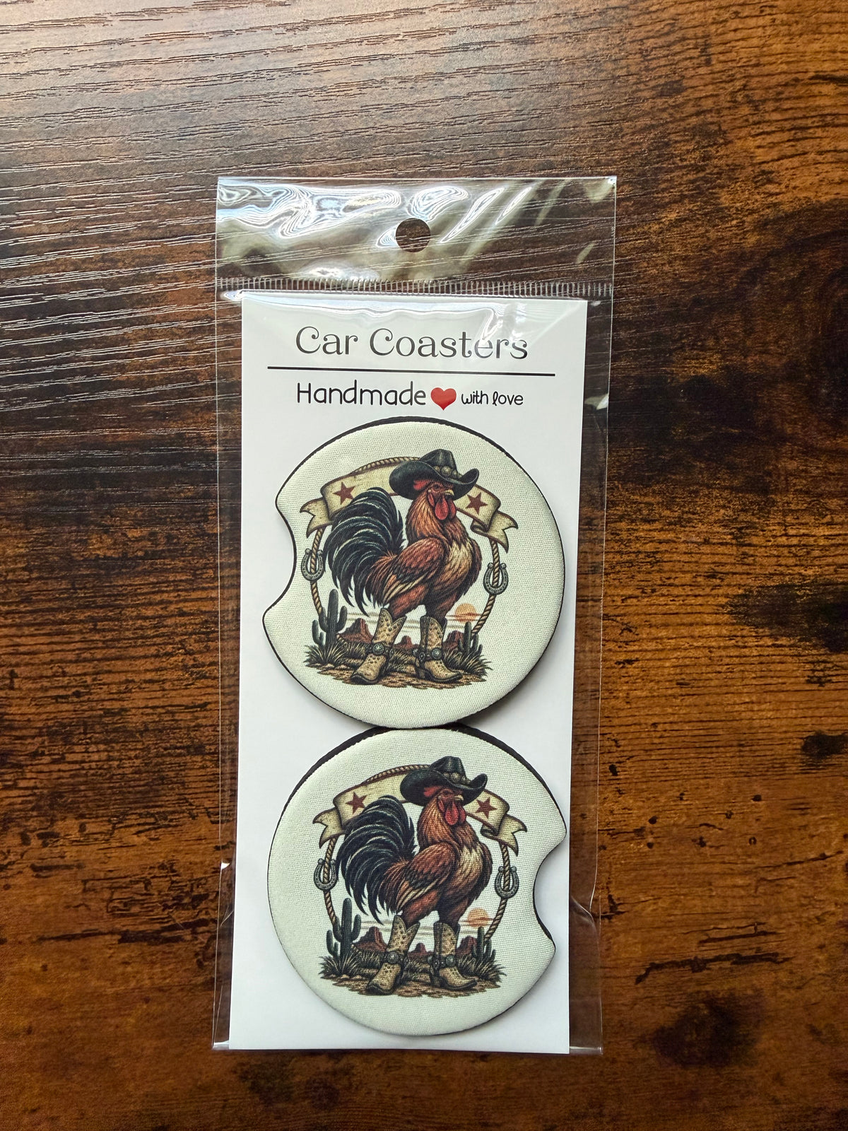 Cowboy Rooster Western Car Coaster Car Coaster Sets